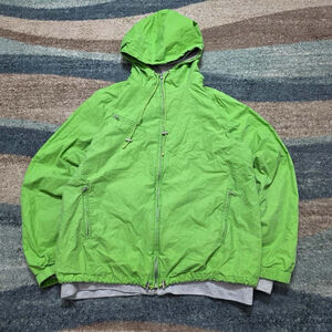Theory Reversible Jacket Women’s L Green Windbreaker / Gray Hoodie Zip Up
